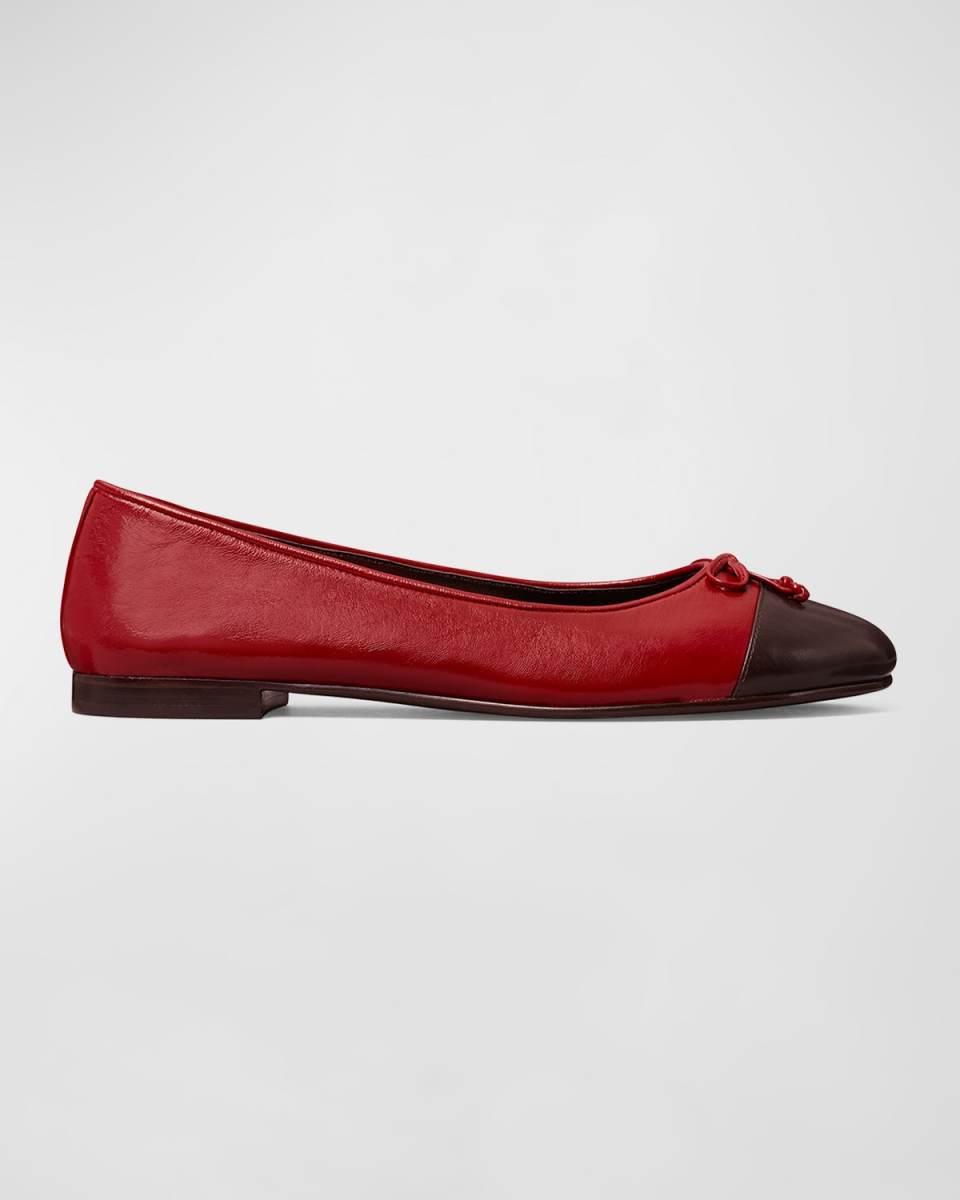 Bicolor Cap-Toe Ballerina Flats